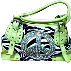 Hananel Bright chartreuse Blingy satchel